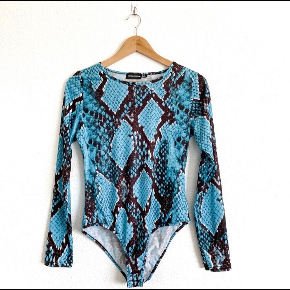 PrettyLittleThing Snakeskin Print Bodysuit